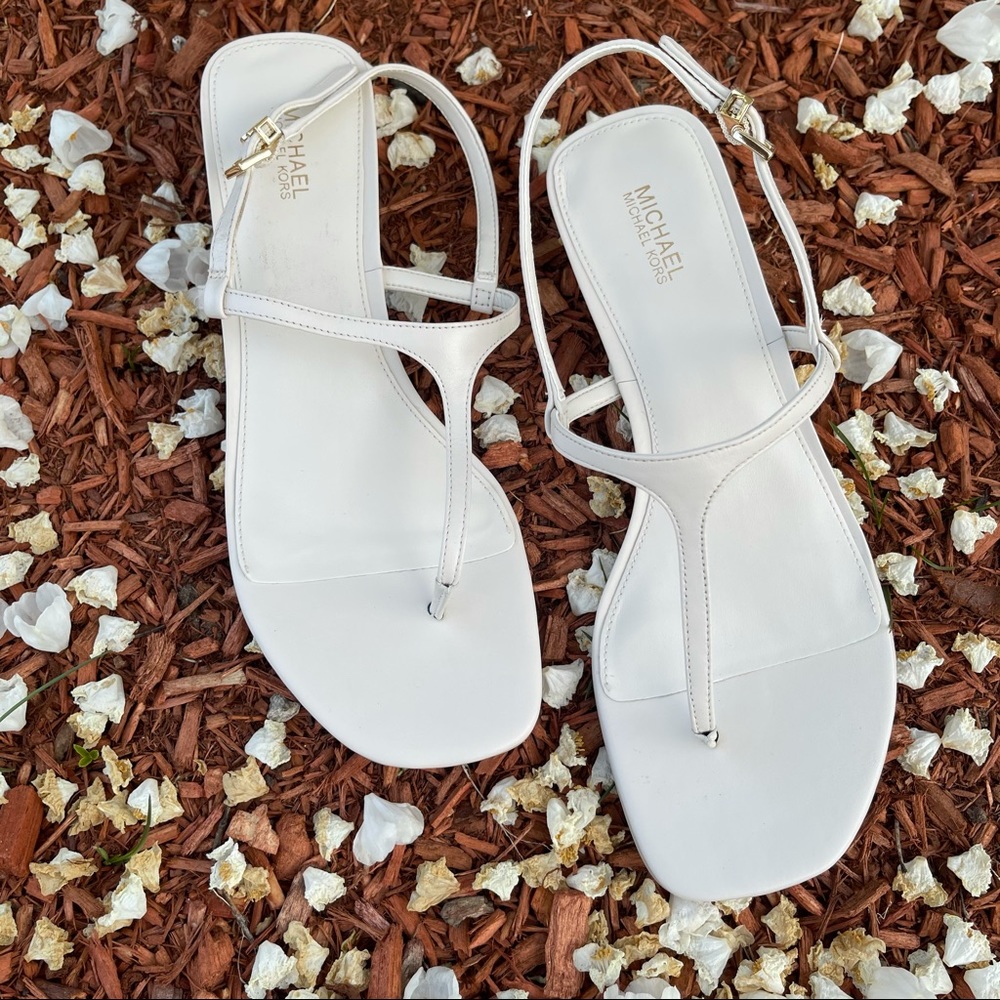Michael Kors Tasha Leather Slingback Thong Sandal